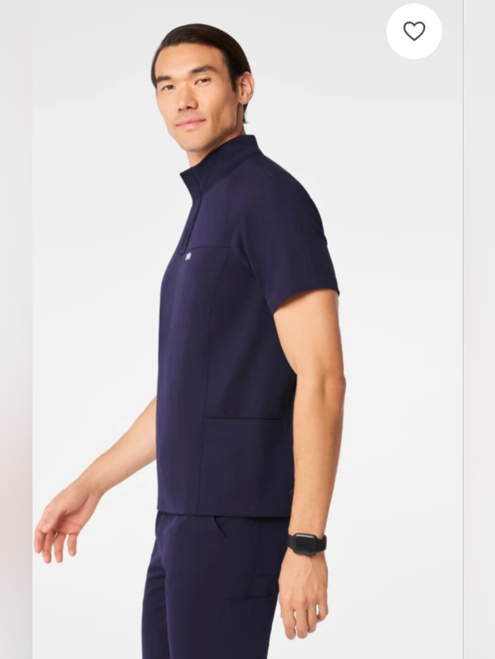 FIGS TIMMONS MOCK NECK ZIP SCRUB TOP